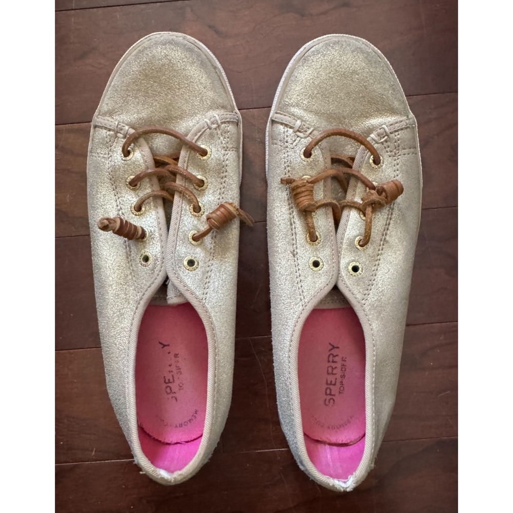 Sperry Top-Sider Women's Canvas Sneakeers Gold Metallic Finish 6M